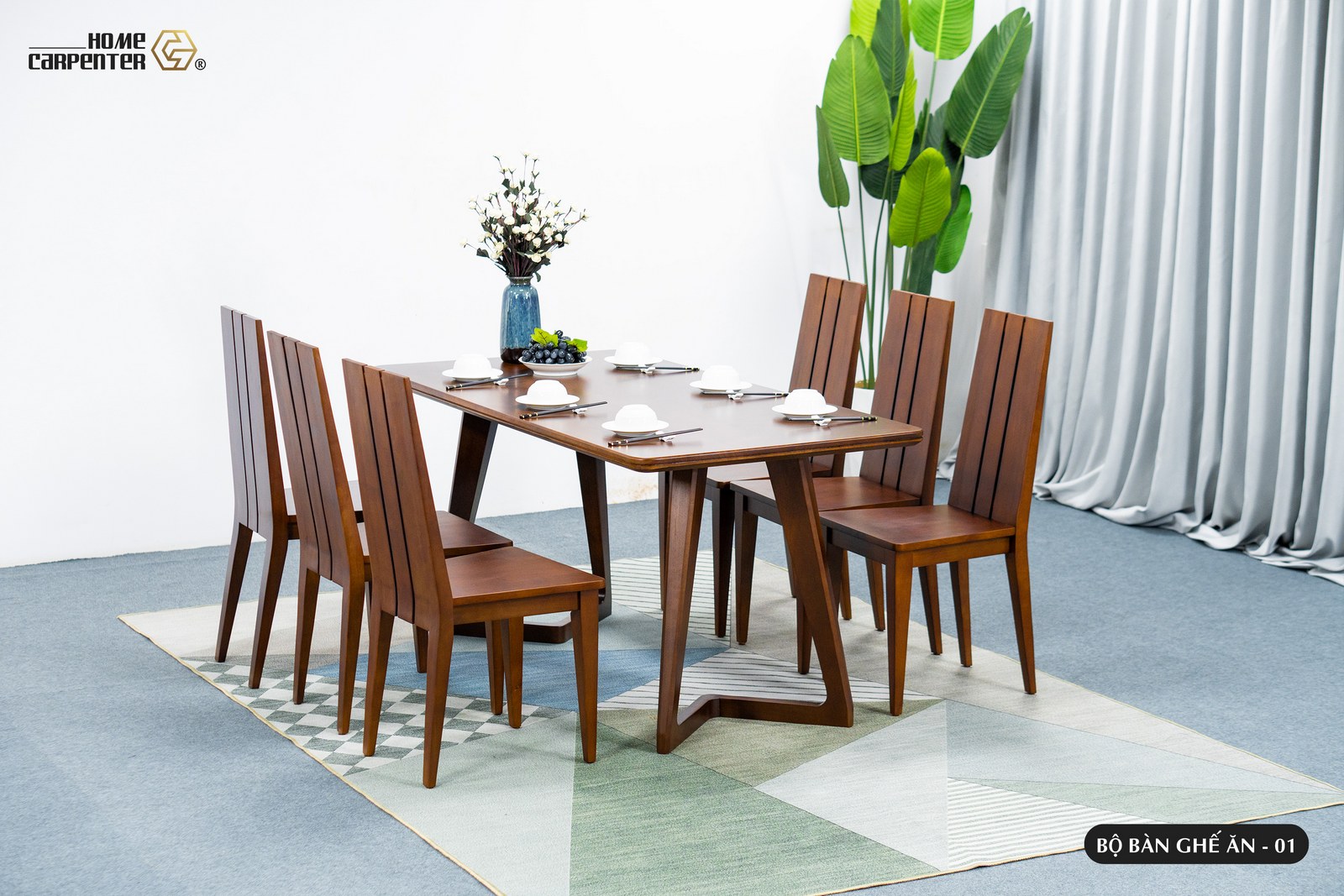 Bàn ăn gỗ tự nhiên Home Carpenter New 01